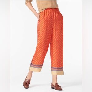 J.Crew Collection pull-on silk pant in red chains print - NWT